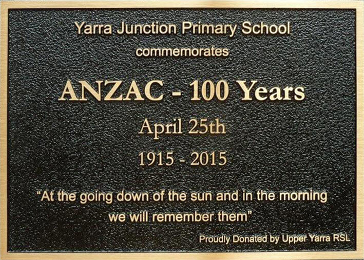 ANZAC bronze memorial plaque – engraved tribute honoring Australian and New Zealand soldiers with military emblem