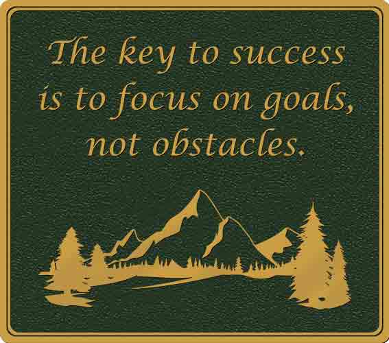 Inspirational bronze plaque with engraved quote and decorative border, designed for motivational wall displays or commemorative installations.