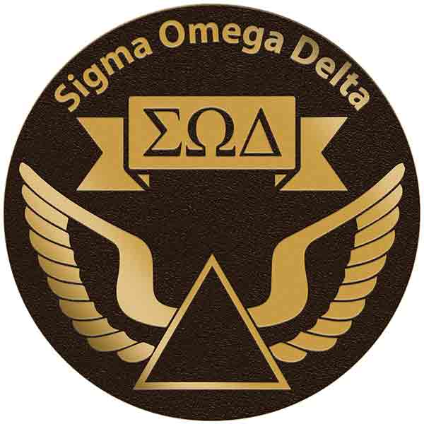 Custom bronze fraternity plaque with engraved crest and lettering, designed for institutional or academic building display.