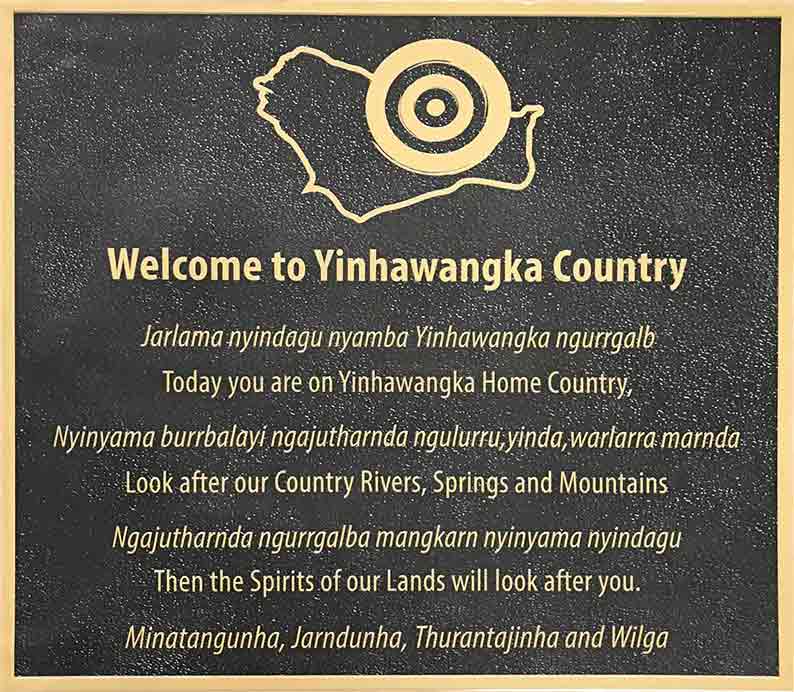 Welcome to Country bronze plaque – engraved acknowledgment of Traditional Custodians and Indigenous heritage