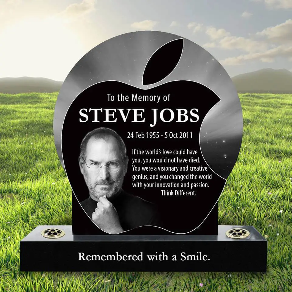 Laser-etched black granite headstone with personalized portrait and memorial inscription, crafted for lasting durability and elegant cemetery display.