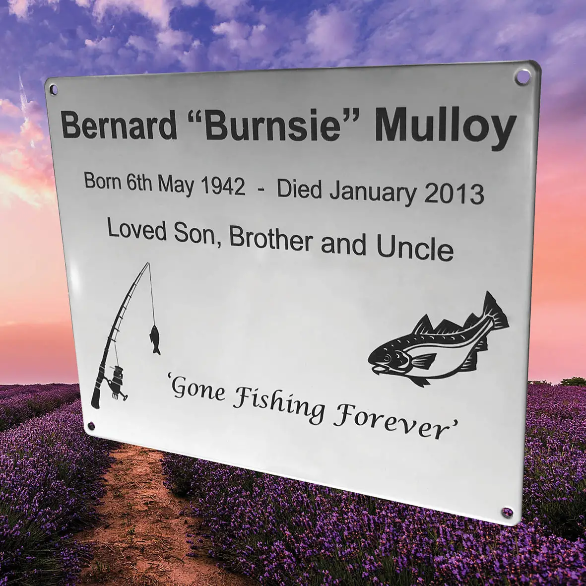 YAG-lasered stainless steel plaque with finely etched text and imagery, offering a modern, corrosion-resistant solution for signage, memorials, or industrial labeling.